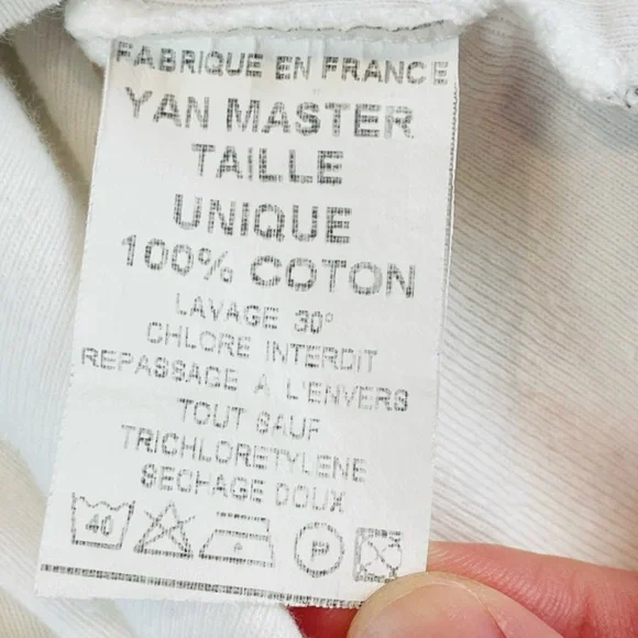 (VTG) YAN MASTER • Black/White/Silver Y2K Paris Name Print Long Sleeve Tee, S - Picture 15 of 16